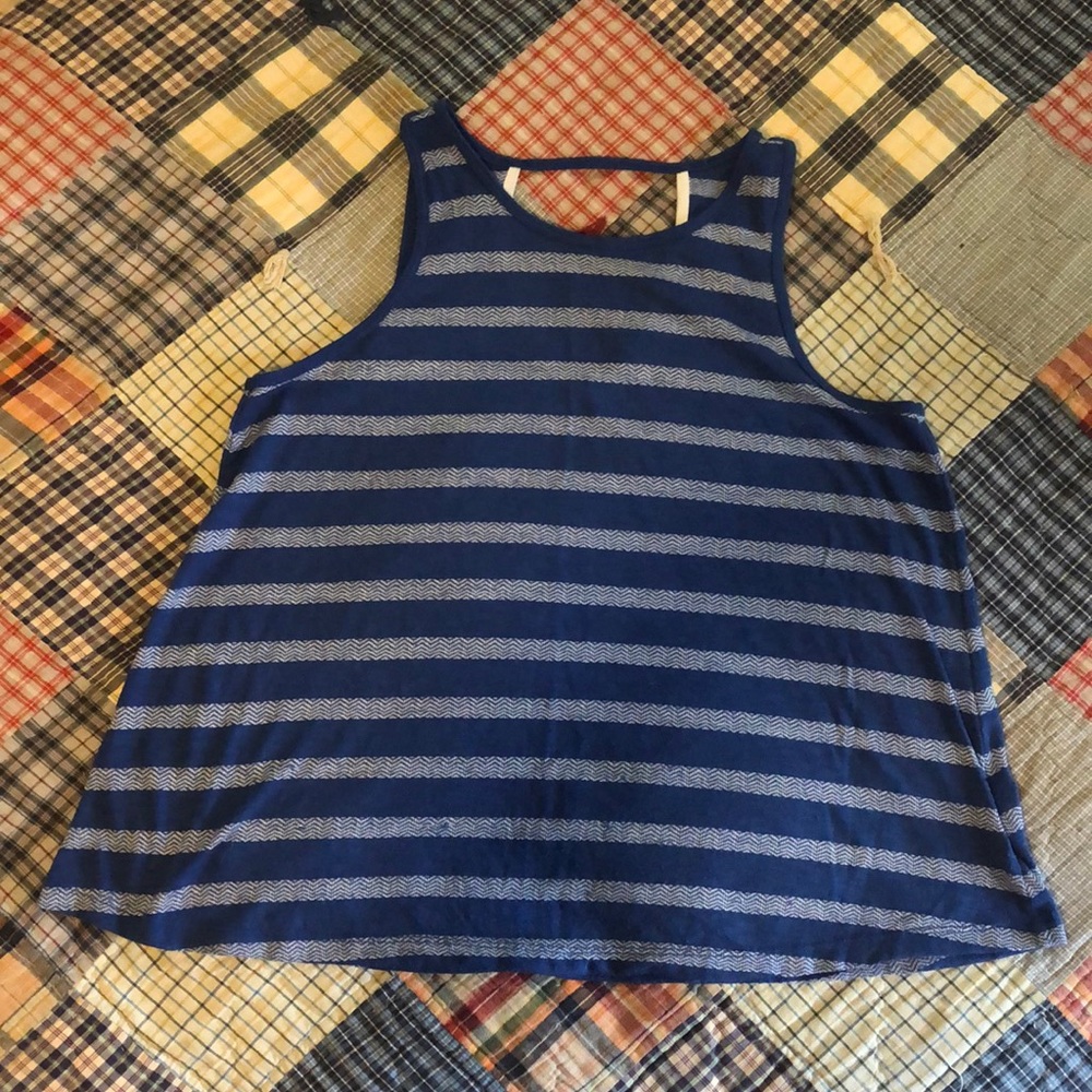 Blue striped tank top